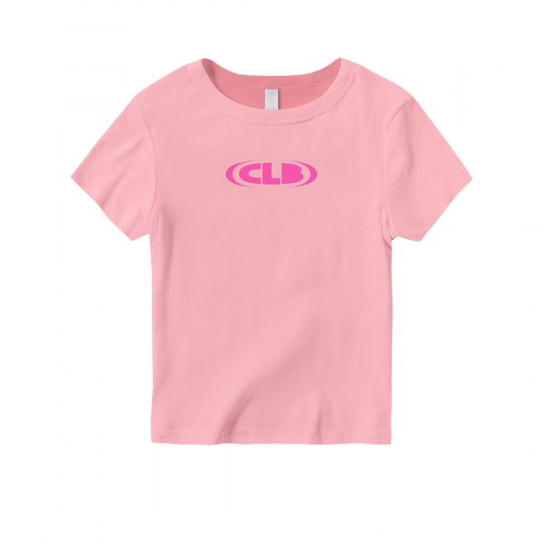 CLB logo (pink + light pink baby tee)