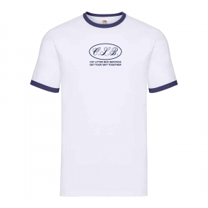 CLB services ringer Tee (white + blue)