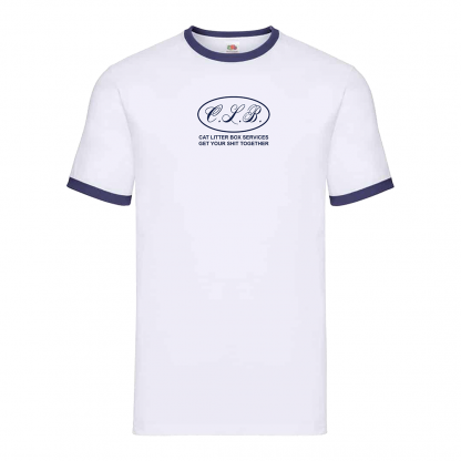 CLB services ringer Tee (white + blue)