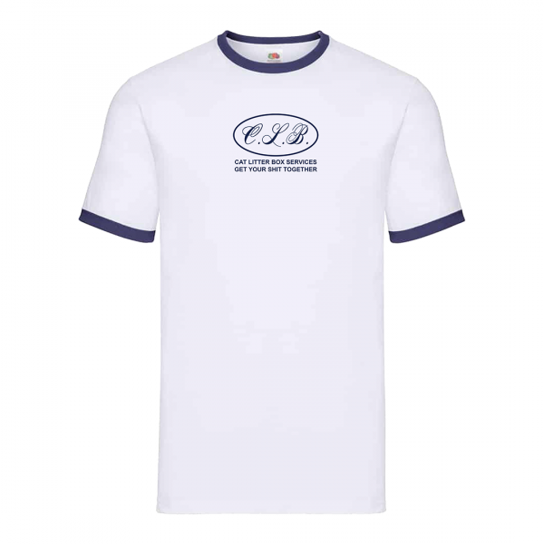 CLB services ringer Tee (white + blue)