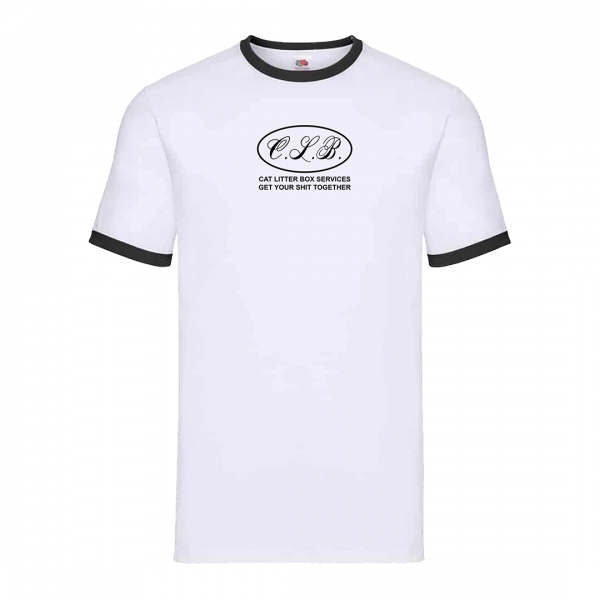 CLB services ringer Tee (white + black)